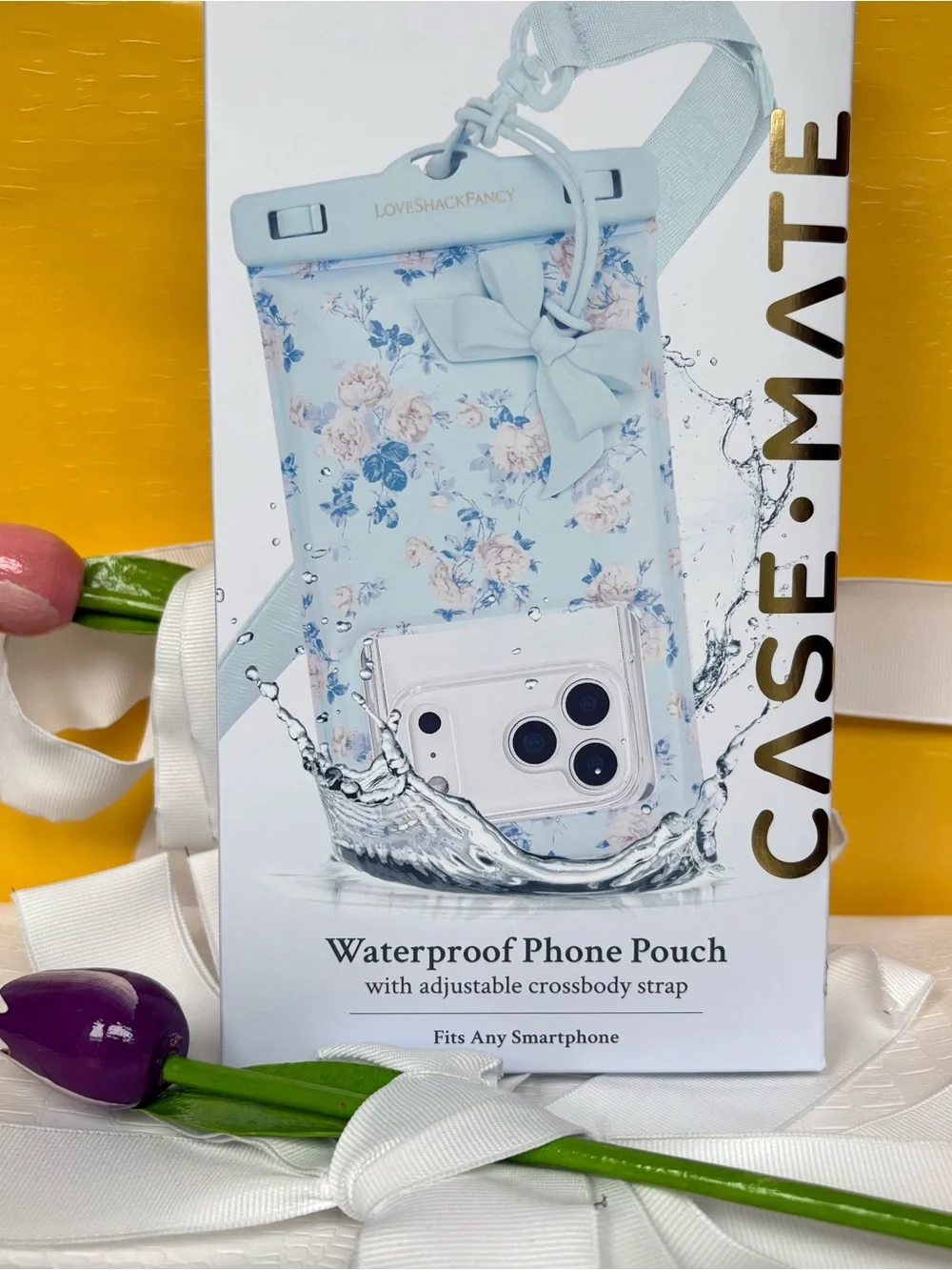 Love Shack Fancy Light Blue Floral Waterproof Phone Pouch